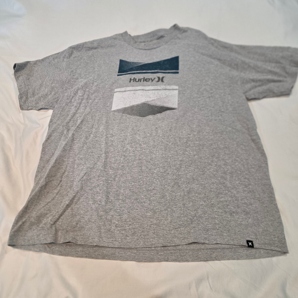 Hurley Graphic T-Shirt Mens XL Gray Short Sleeve Surf Skate Tee